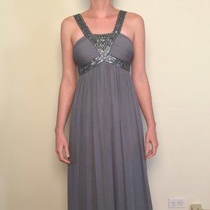 Elegant Beaded Gray Grown